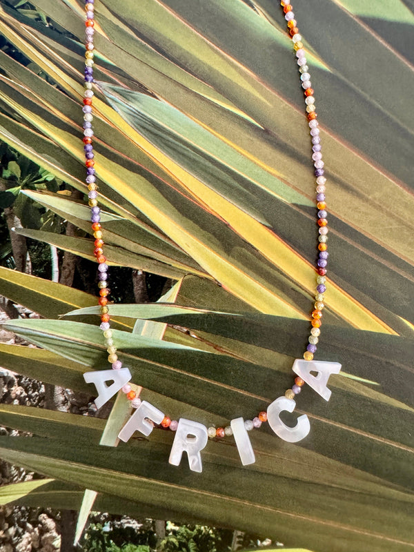 Bougainvillea Café Africa Necklace in Rainbow