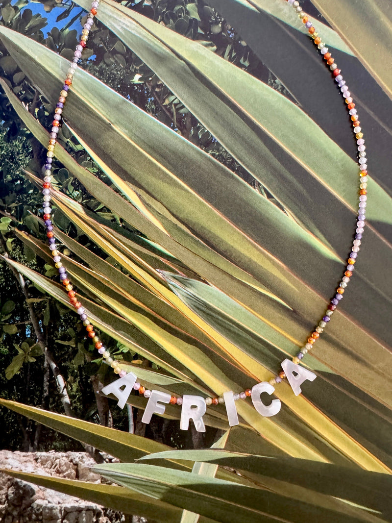 Bougainvillea Café Africa Necklace in Rainbow