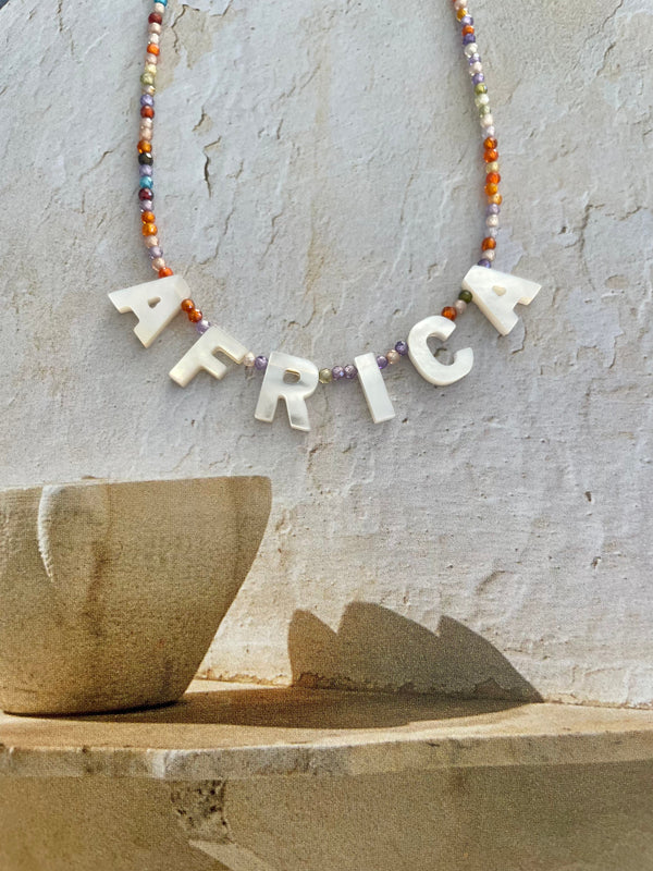 Bougainvillea Café Africa Necklace in Rainbow