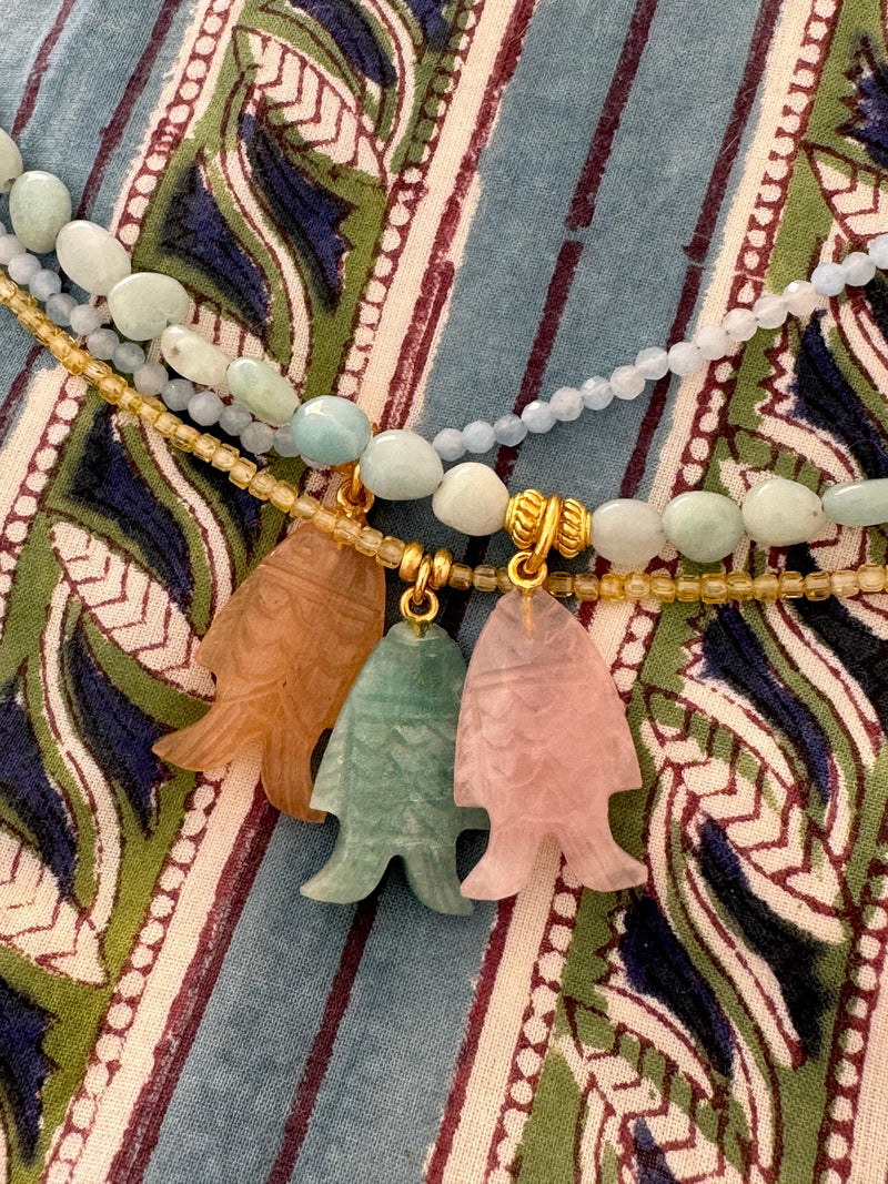 Bougainvillea Café Agua Salgada Necklace