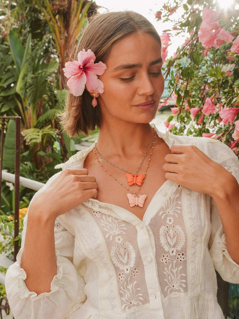 Bougainvillea Café Beijos Necklace