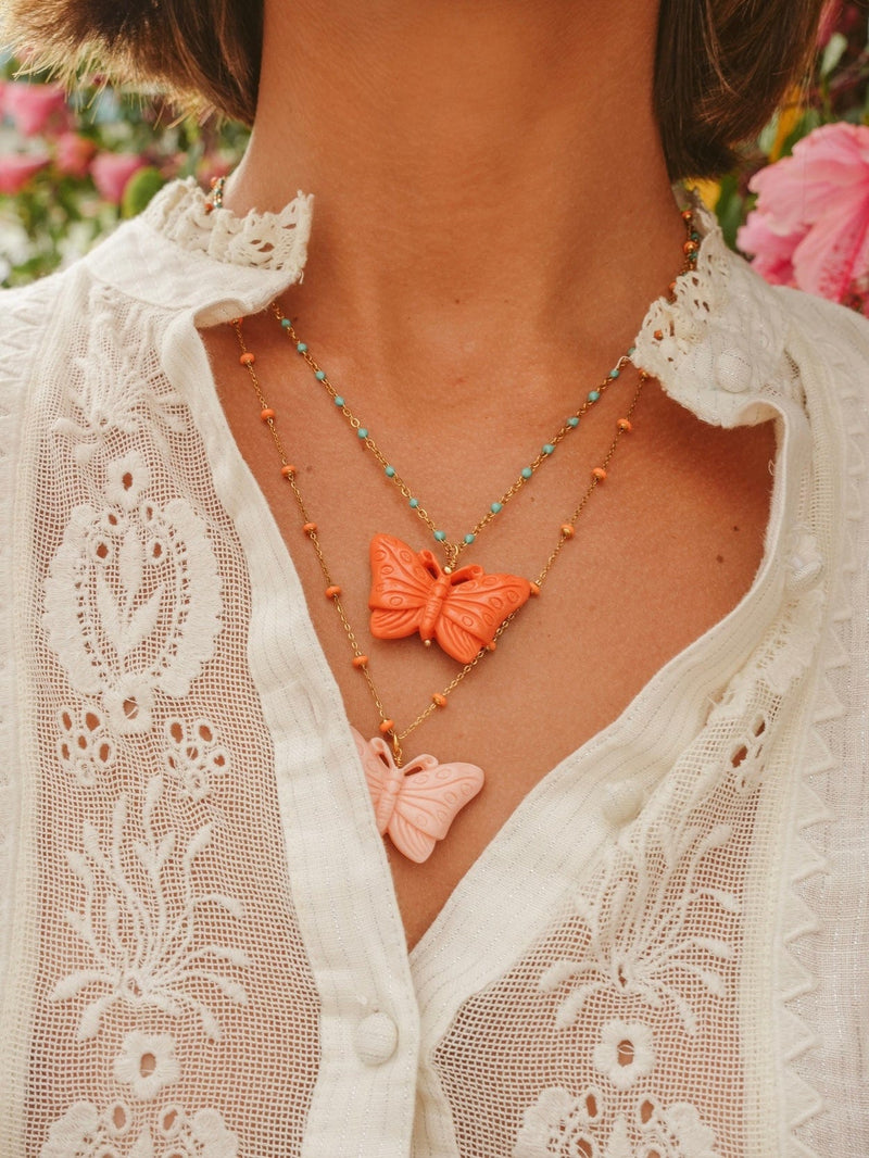 Bougainvillea Café Beijos Necklace