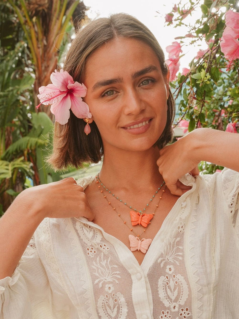 Bougainvillea Café Beijos Necklace