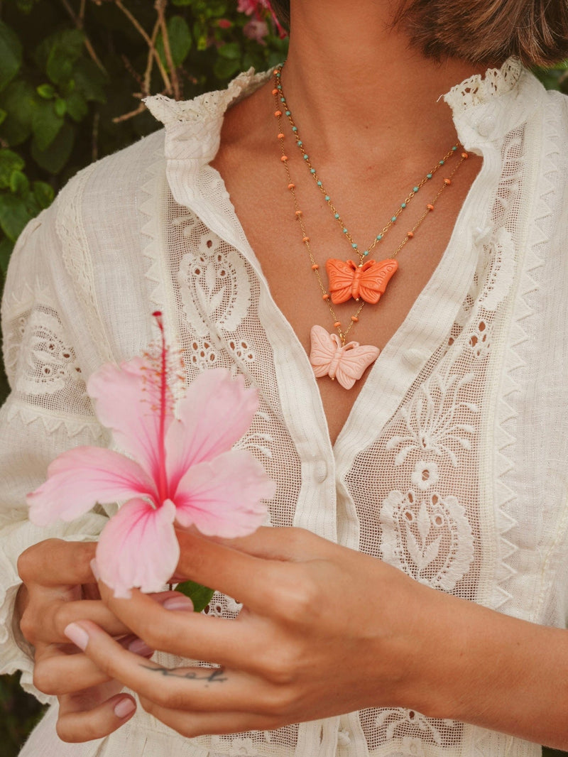 Bougainvillea Café Beijos Necklace