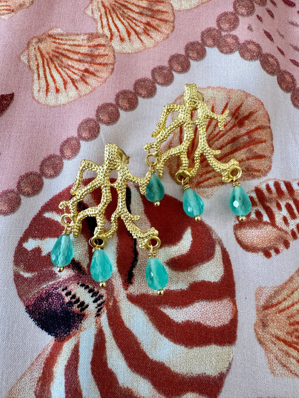 Bougainvillea Café Capricci Earrings in Aquamarine