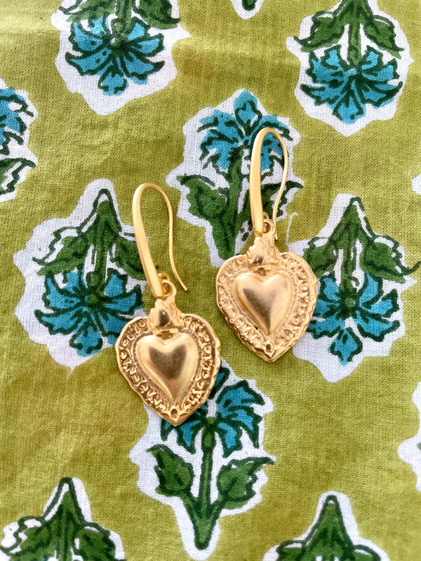 Bougainvillea Café Heart of Gold Earrings