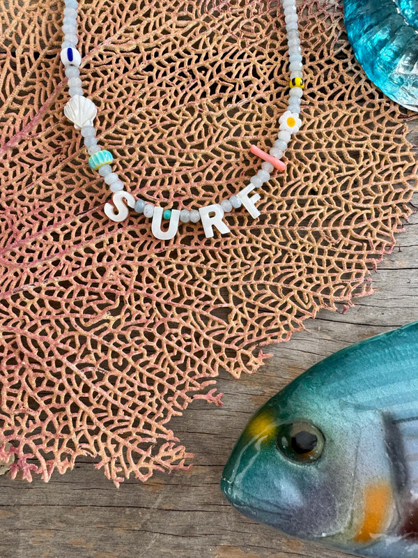 Bougainvillea Café I Love to Surf Necklace