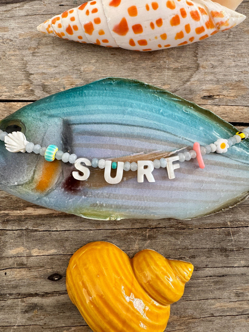 Bougainvillea Café I Love to Surf Necklace