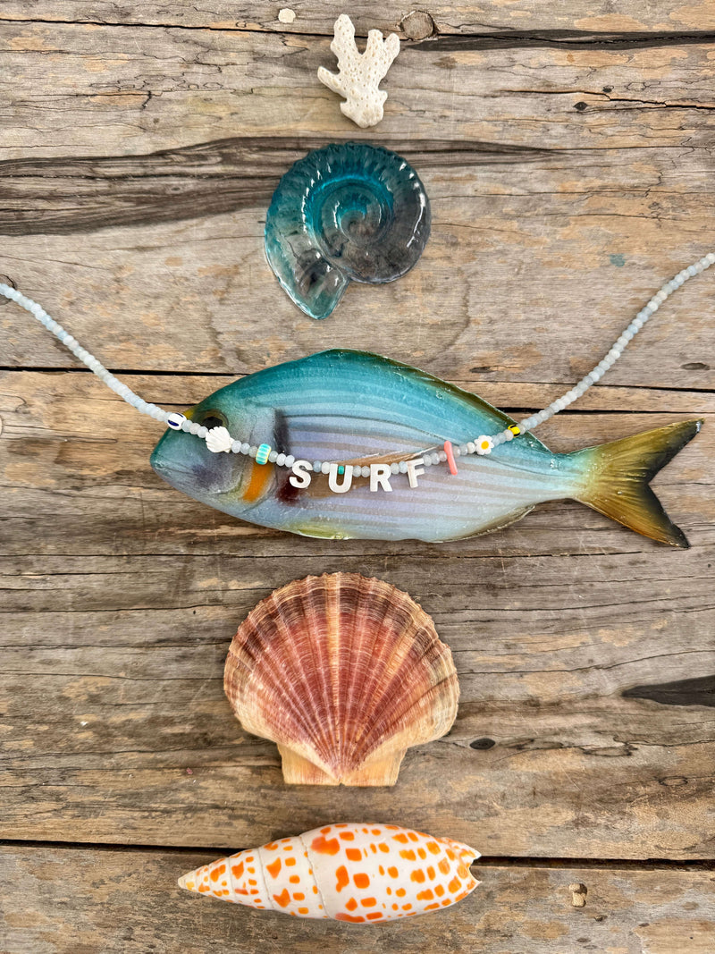 Bougainvillea Café I Love to Surf Necklace