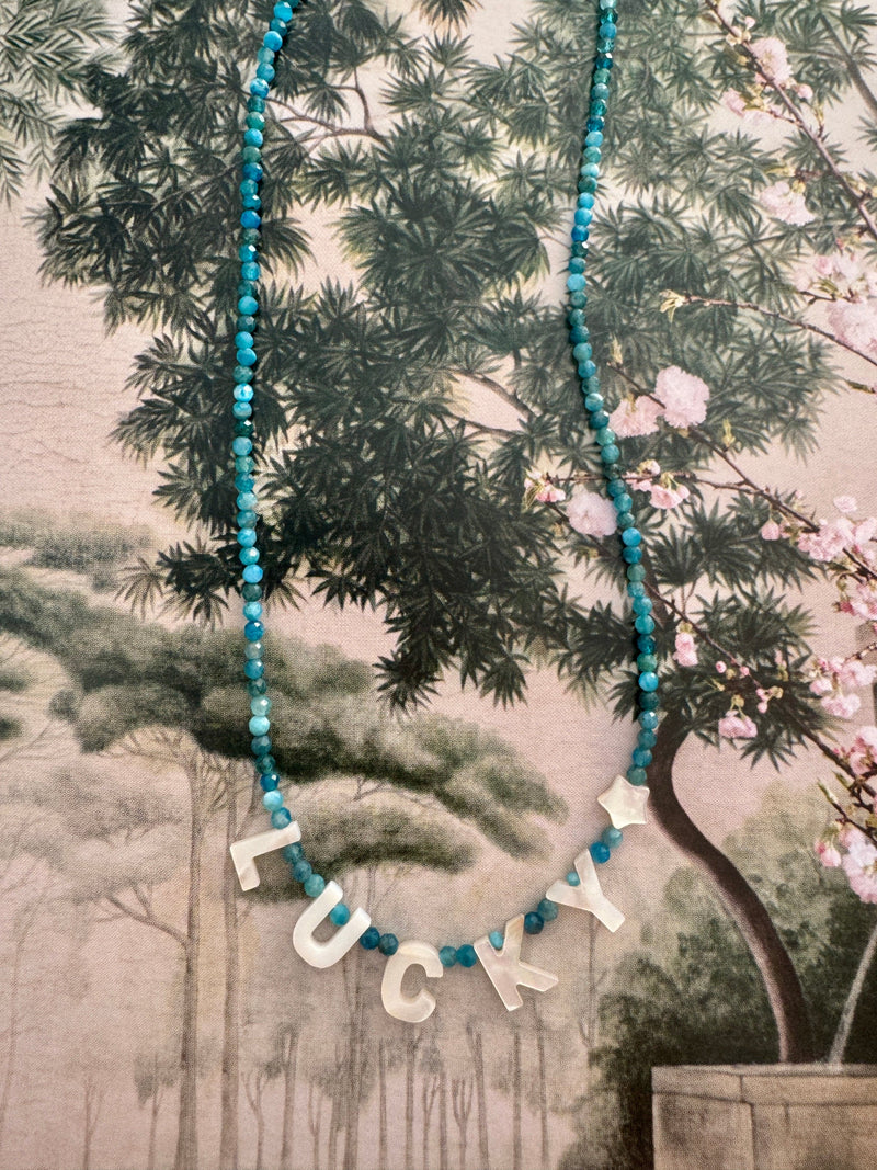 Bougainvillea Café Lucky Necklace in Apatite