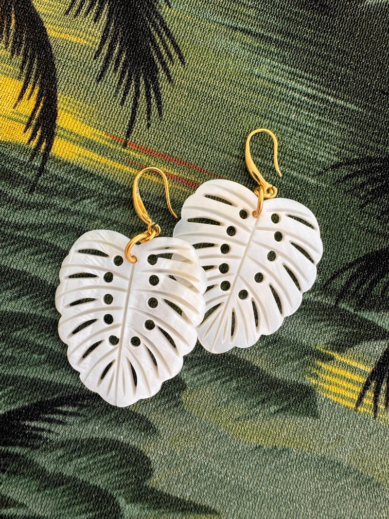 Bougainvillea Café Monstera Deliciosa Earrings