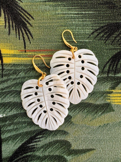 Bougainvillea Café Monstera Deliciosa Earrings