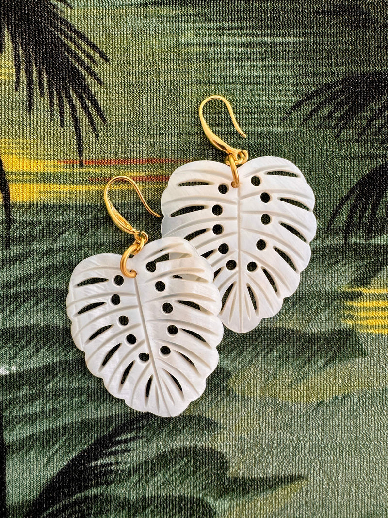Bougainvillea Café Monstera Deliciosa Earrings