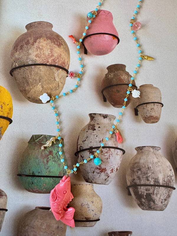 Bougainvillea Café Pescatora Necklace in Coral