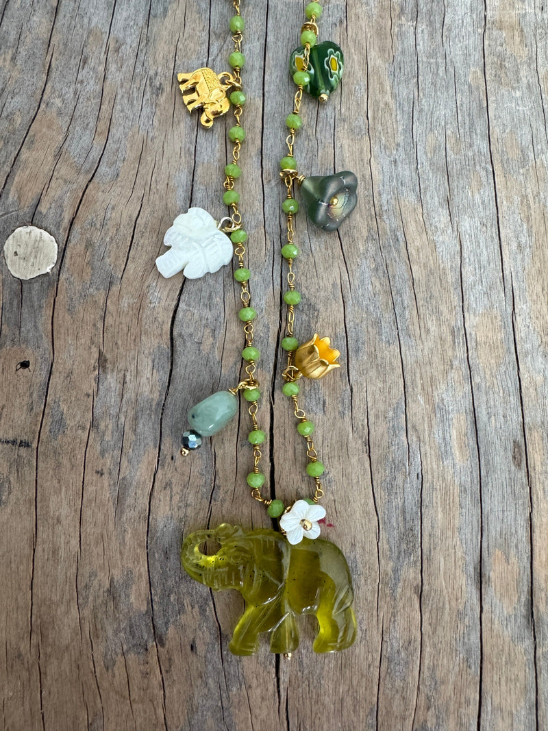 Bougainvillea Café Pondicherry Necklace in Chartreuse