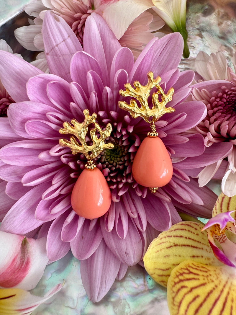 Bougainvillea Café Ravello Earrings in Coral