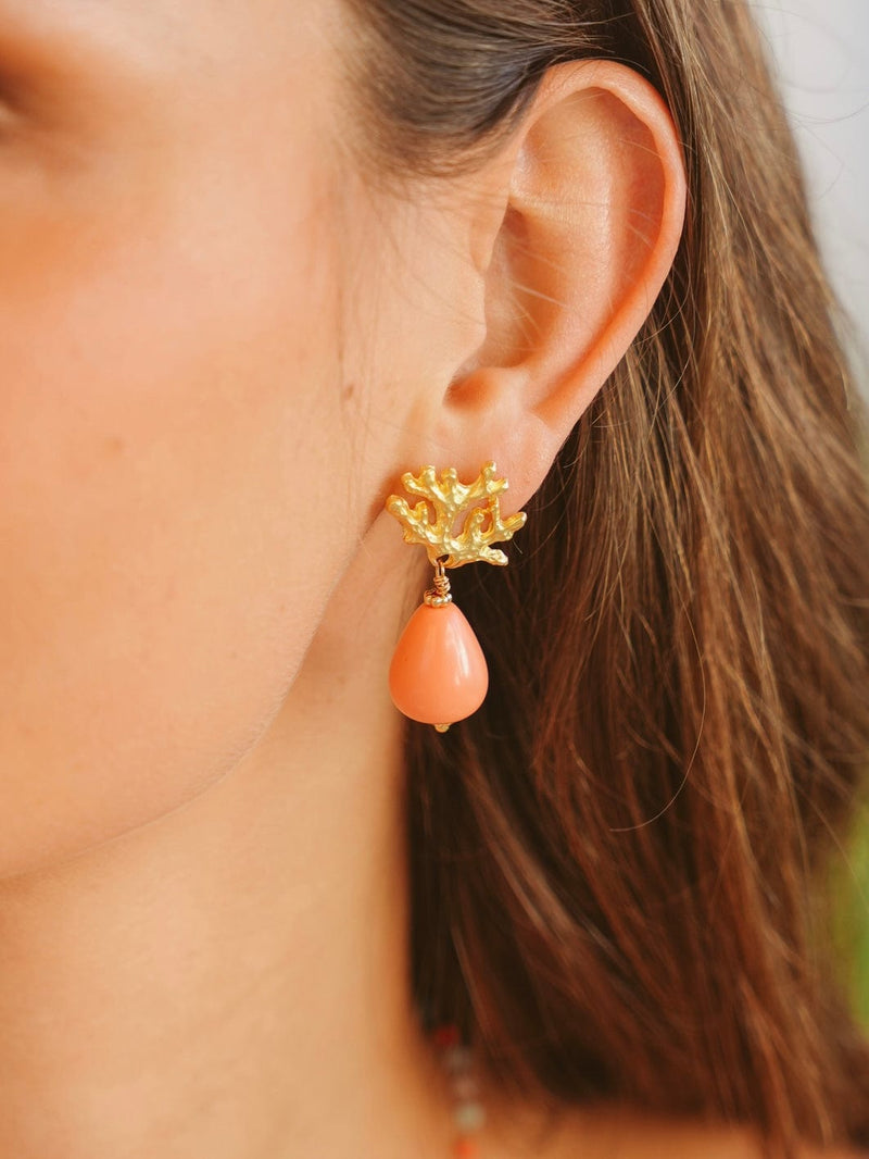 Bougainvillea Café Ravello Earrings in Coral