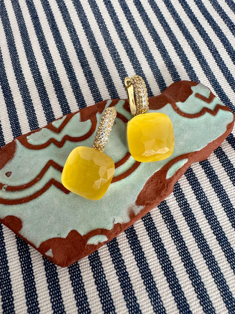 Bougainvillea Café Riviera Earrings in Lemon
