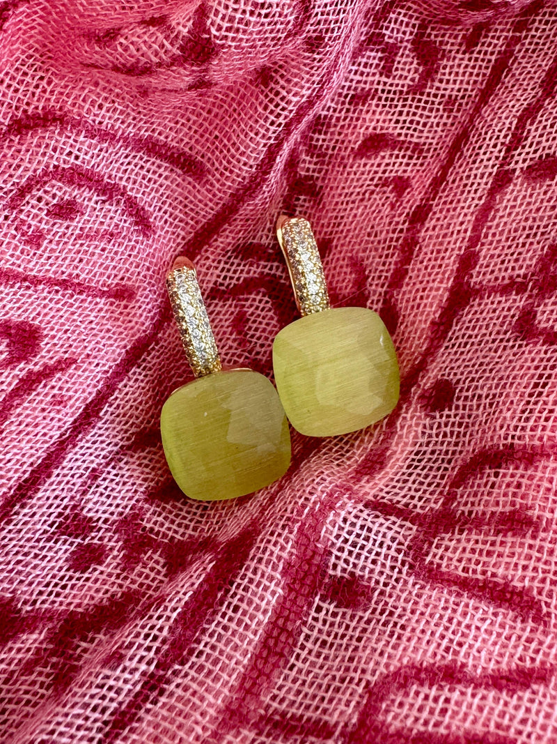 Bougainvillea Café Riviera Earrings in Lime