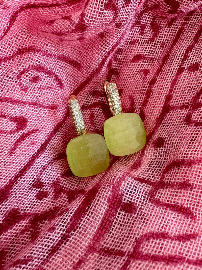 Bougainvillea Café Riviera Earrings in Lime