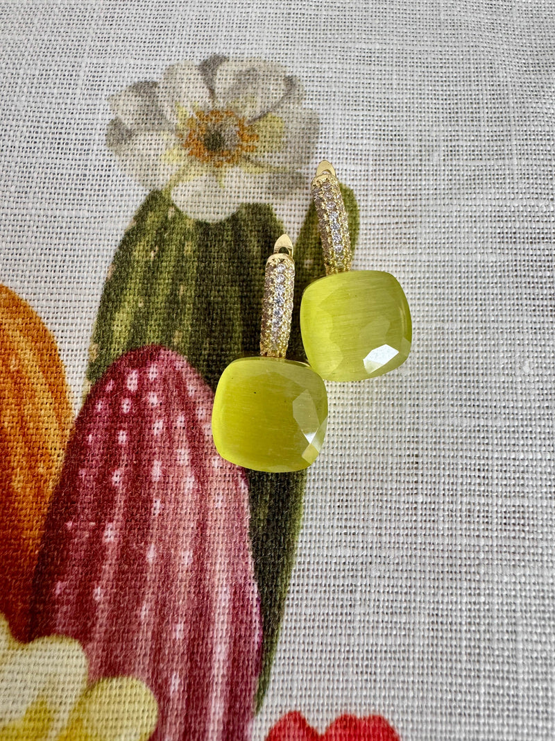 Bougainvillea Café Riviera Earrings in Lime