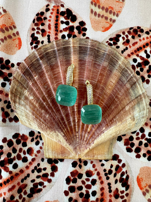 Bougainvillea Café Riviera Earrings in Sea Green