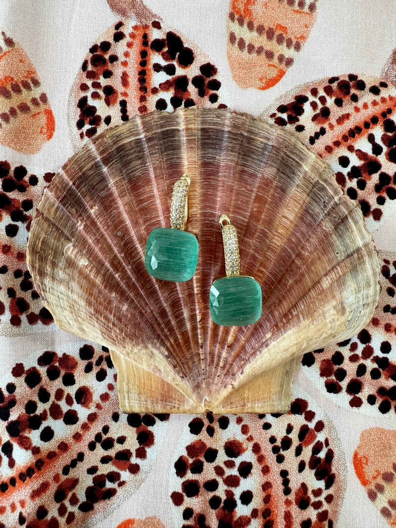 Bougainvillea Café Riviera Earrings in Sea Green