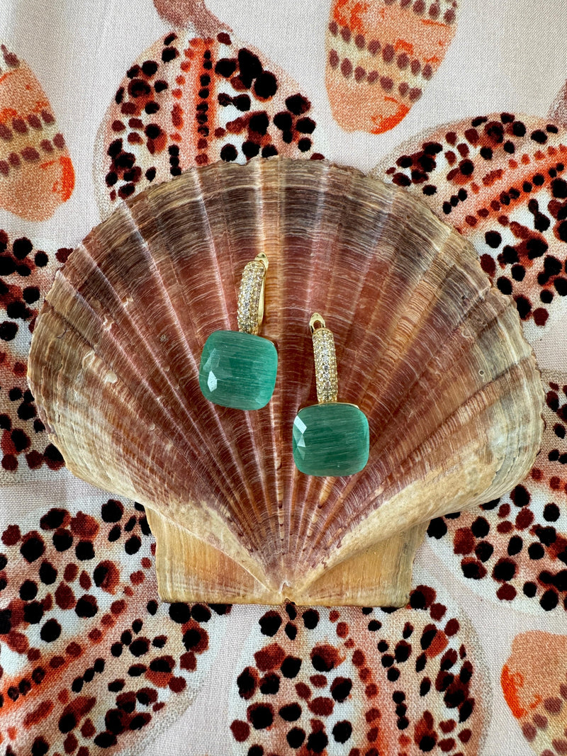 Bougainvillea Café Riviera Earrings in Sea Green