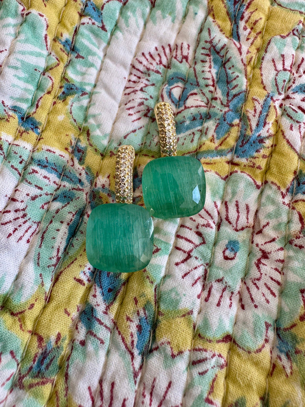 Bougainvillea Café Riviera Earrings in Sea Green