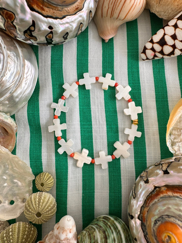Bougainvillea Café St Jean Bracelet in Coral