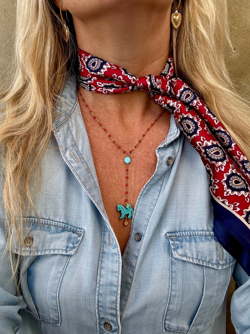 Bougainvillea Café Turquoise Rider Necklace