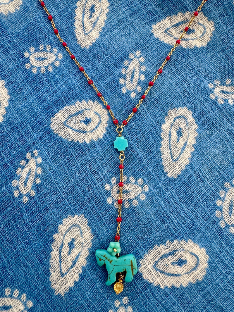 Bougainvillea Café Turquoise Rider Necklace