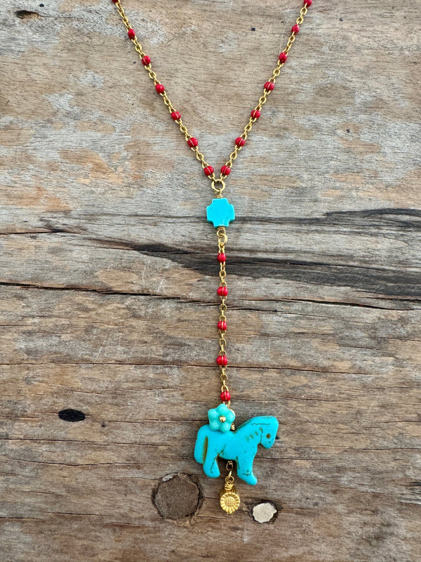 Bougainvillea Café Turquoise Rider Necklace
