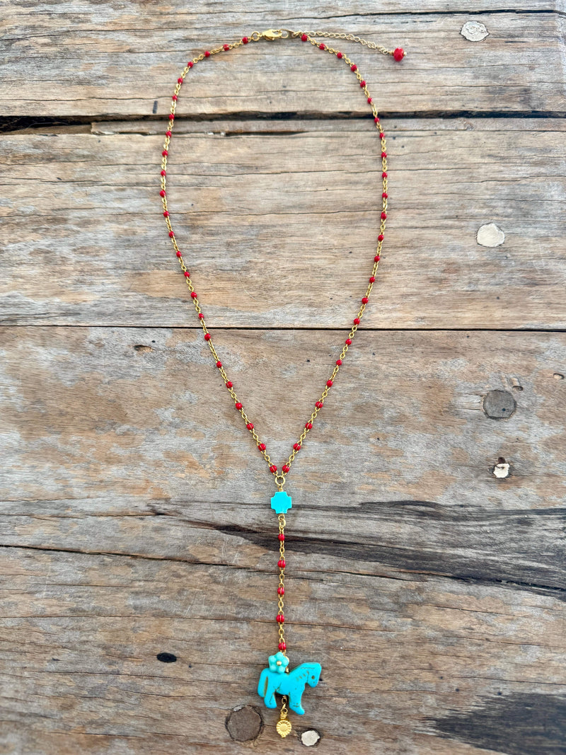 Bougainvillea Café Turquoise Rider Necklace