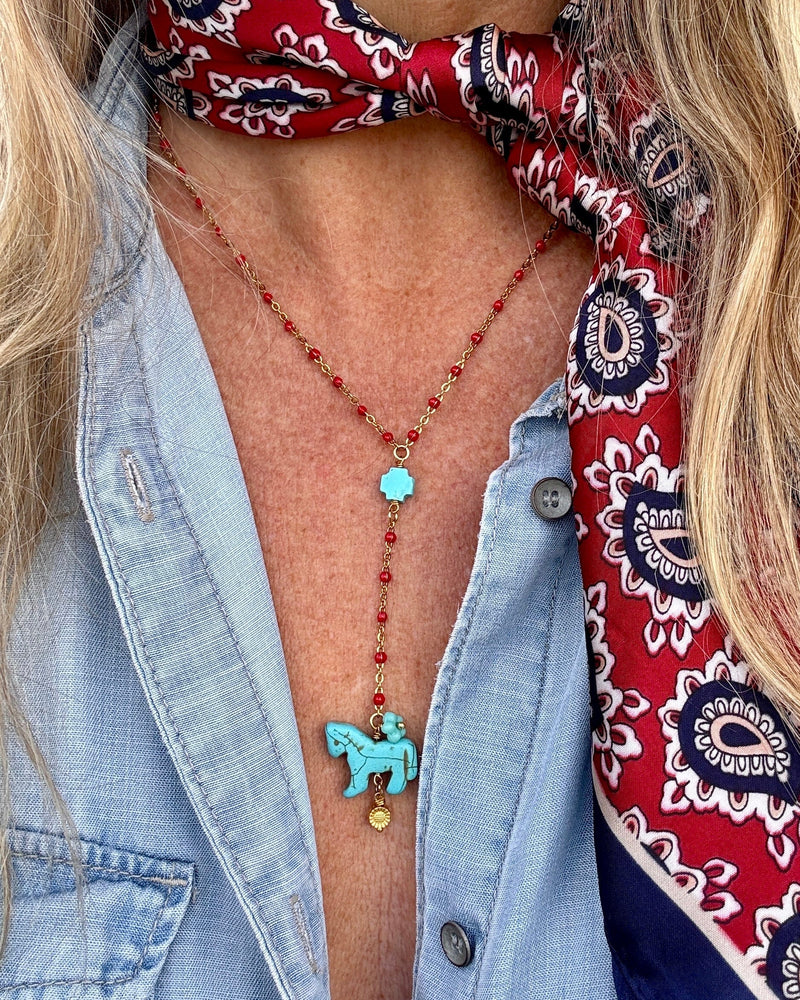 Bougainvillea Café Turquoise Rider Necklace