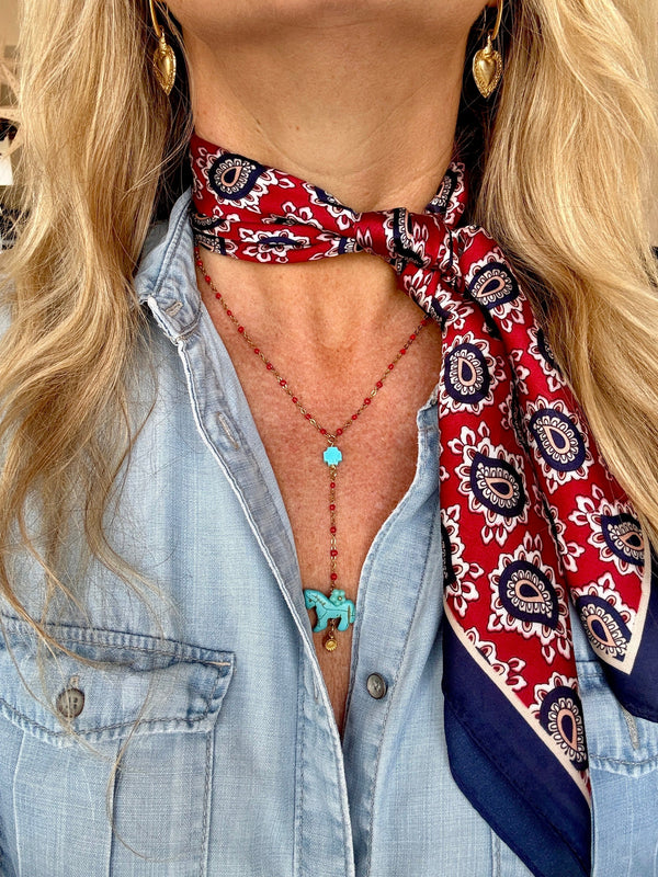 Bougainvillea Café Turquoise Rider Necklace