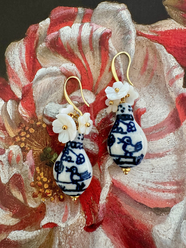Bougainvillea Café Vase Earrings