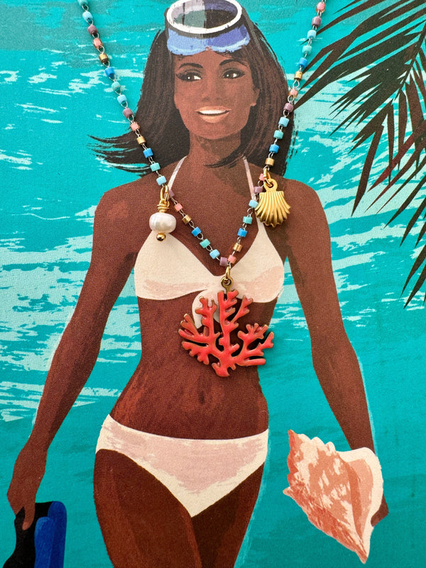 Bougainvillea Café Vento Necklace