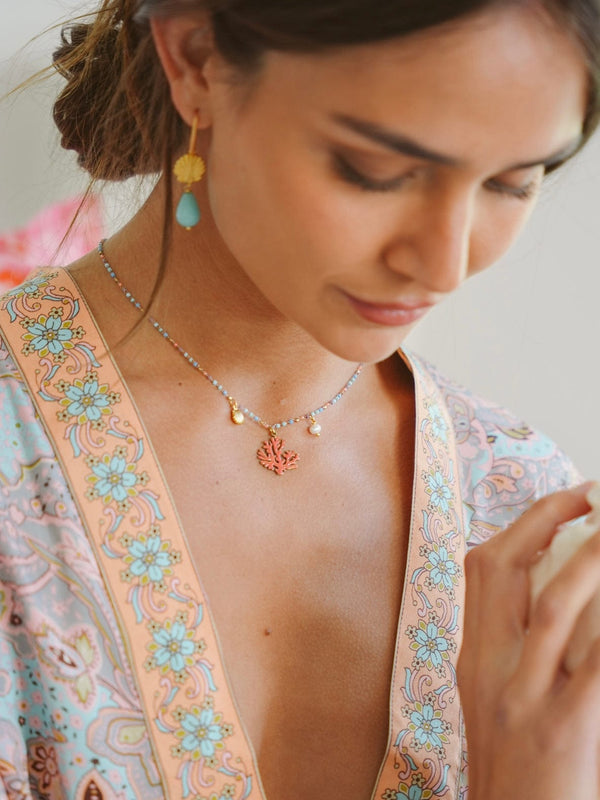 Bougainvillea Café Vento Necklace
