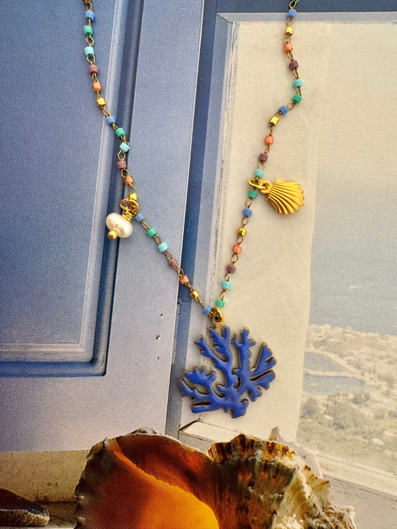 Bougainvillea Café Vento Necklace in Blue