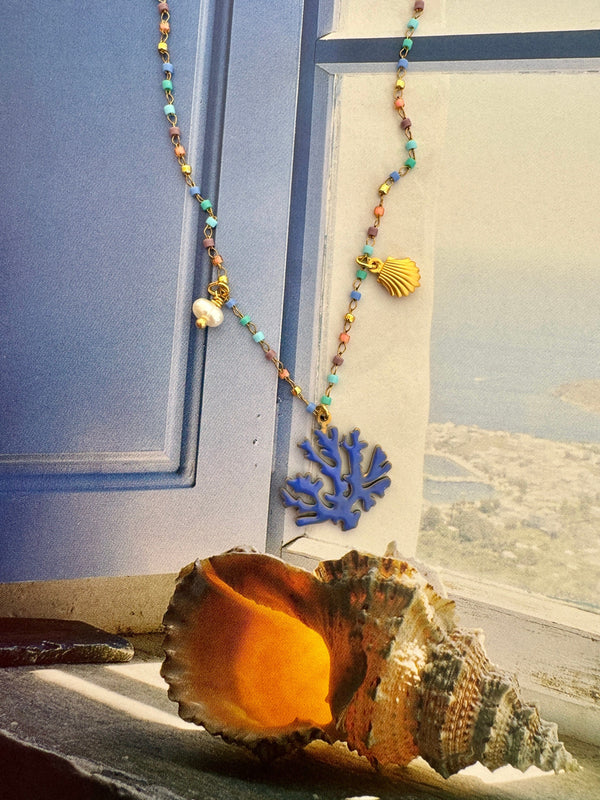 Bougainvillea Café Vento Necklace in Blue