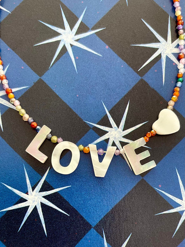 Bougainvillea Café Love Necklace in Rainbow