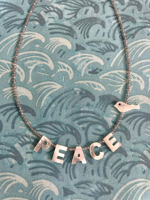 Bougainvillea Café Peace Necklace in Labradorite